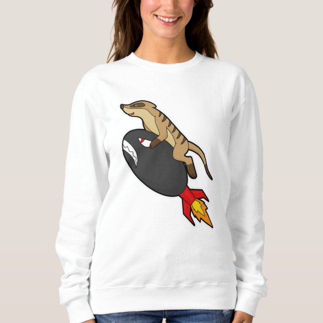 Meerkat im Flug mit Rakete Sweatshirt (Vorderseite)
