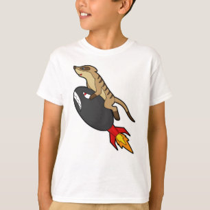 Meerkat im Flug mit Rakete T-Shirt