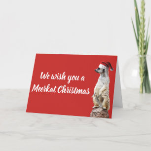 Meerkat in einem Santa Claus Hat Feiertagskarte