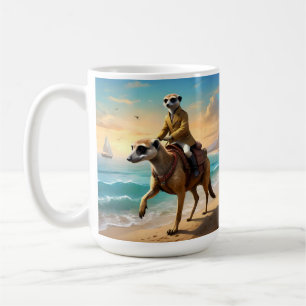 Meerkat Jockey auf einem Meerkat Pferd, Kaffeetasse