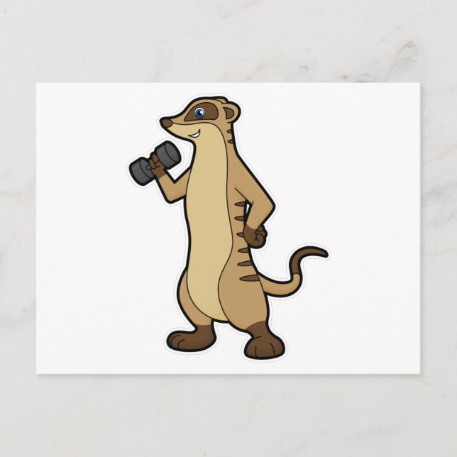 Meerkat Krafttraining mit Dumbell Postkarte (Vorderseite)