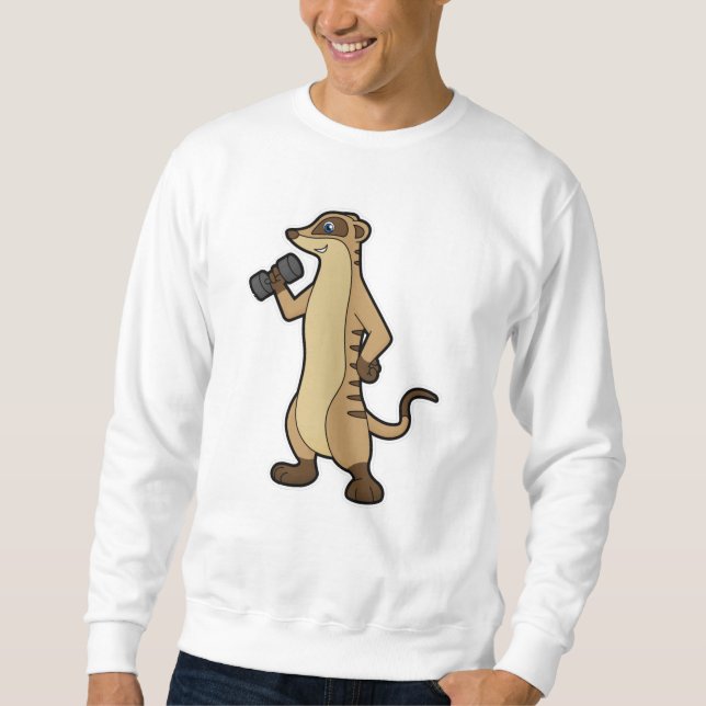 Meerkat Krafttraining mit Dumbell Sweatshirt (Vorderseite)