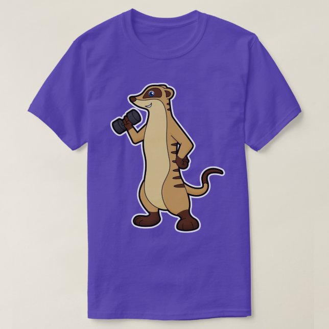 Meerkat Krafttraining mit Dumbell T-Shirt (Design vorne)