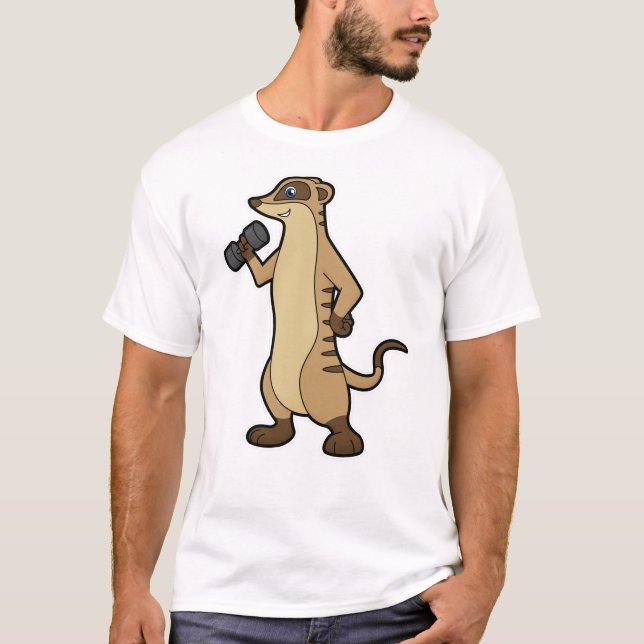 Meerkat Krafttraining mit Dumbell T-Shirt (Vorderseite)