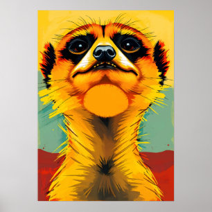 Meerkat Majesty - Pop Art Safari Poster