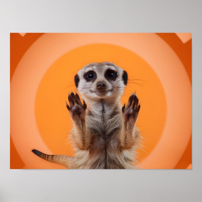 Meerkat Making Stopp Hand Geste Poster (Vorne)