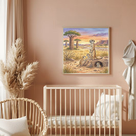 Meerkat-Mama und Kinder-Kinderzimmer Poster