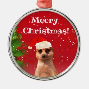 Meerkat Meery Weihnachtslustige Ornament Aus Metall