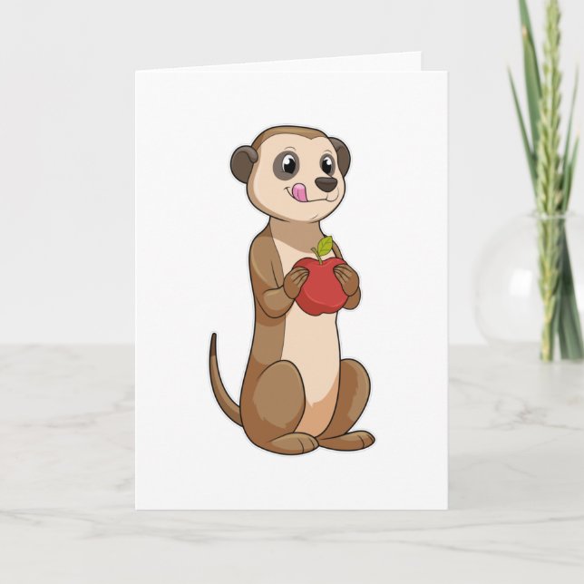 Meerkat mit Apple Karte (Vorderseite)