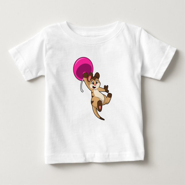 Meerkat mit Balloon Baby T-shirt (Vorderseite)