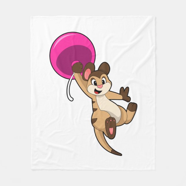 Meerkat mit Balloon Fleecedecke (Vorderseite)