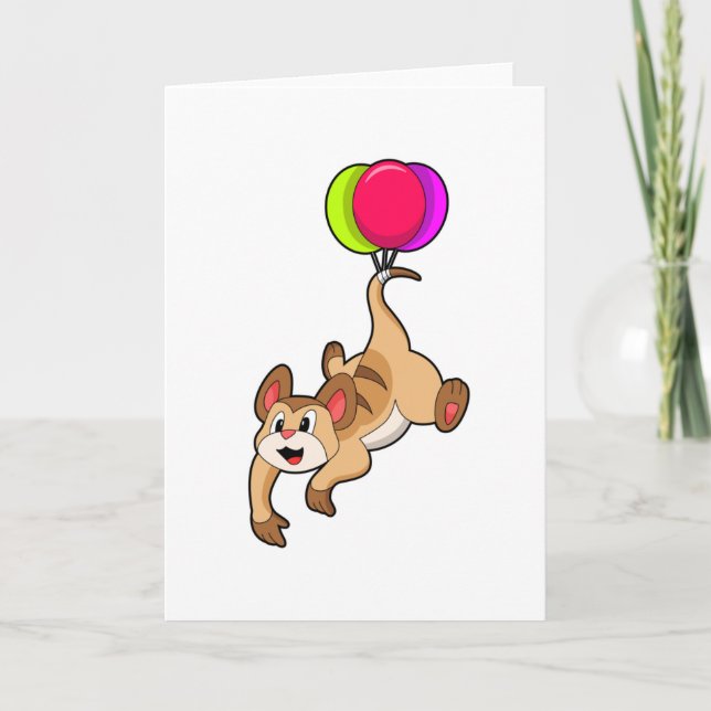 Meerkat mit Balloon Karte (Vorderseite)