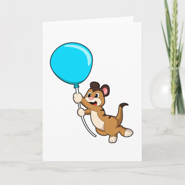 Meerkat mit Balloon Karte (Vorderseite)