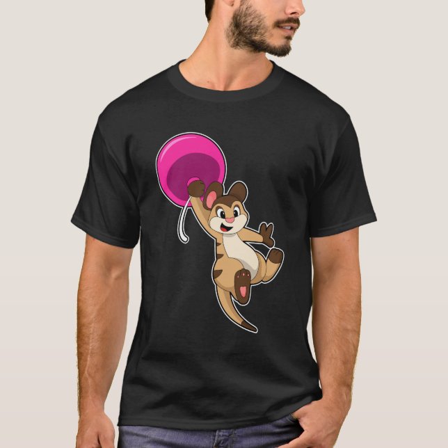 Meerkat mit Balloon T-Shirt (Vorderseite)