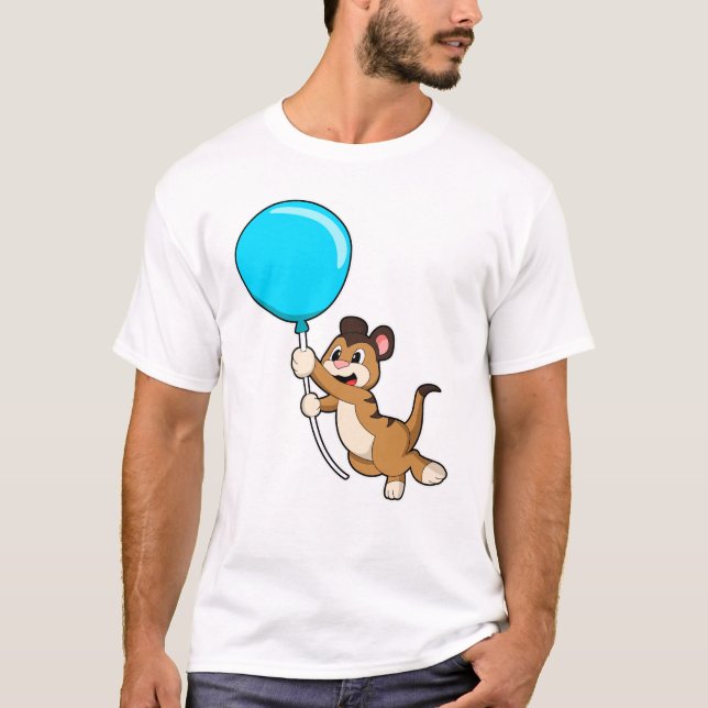 Meerkat mit Balloon T-Shirt (Vorderseite)