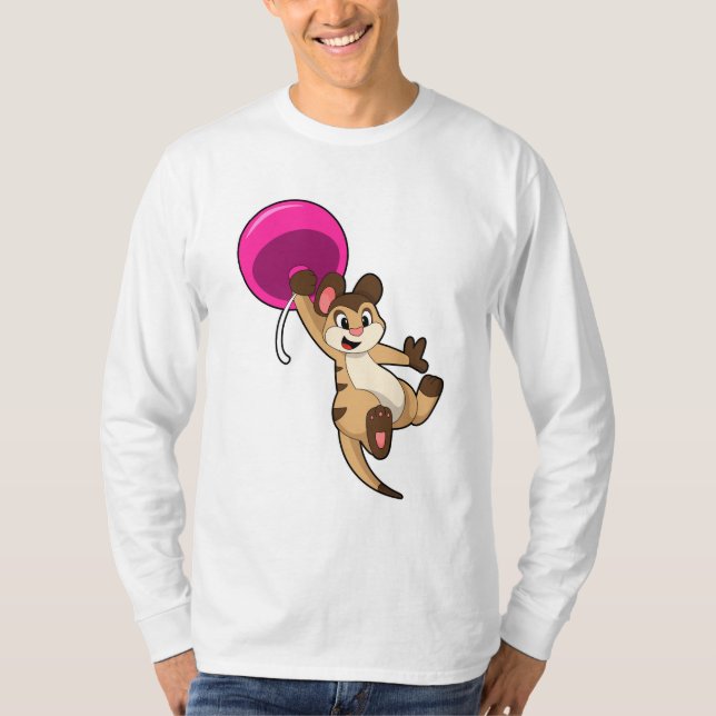 Meerkat mit Balloon T-Shirt (Vorderseite)