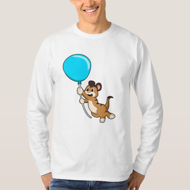 Meerkat mit Balloon T-Shirt (Vorderseite)
