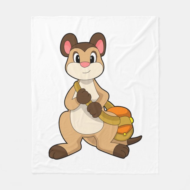 Meerkat mit Beutel Fleecedecke (Vorderseite)