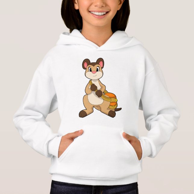 Meerkat mit Beutel Hoodie (Vorderseite)