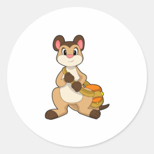 Meerkat mit Beutel Runder Aufkleber