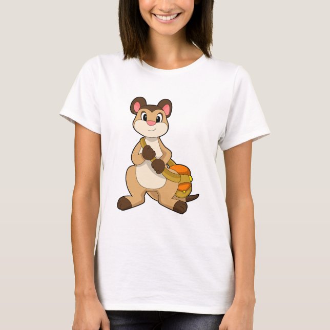 Meerkat mit Beutel T-Shirt (Vorderseite)