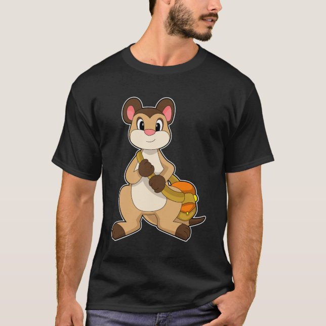 Meerkat mit Beutel T-Shirt (Vorderseite)