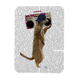 Meerkat mit Boom Box Ghetto Blaster 2 Magnet