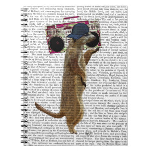Meerkat mit Boom Box Ghetto Blaster 2 Notizblock