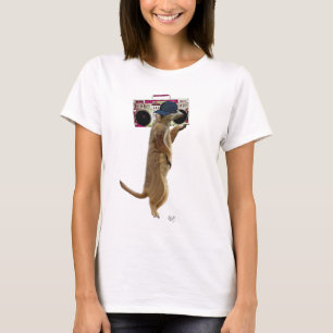 Meerkat mit Boom Box Ghetto Blaster 2 T-Shirt