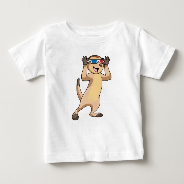 Meerkat mit Brille Baby T-shirt (Vorderseite)