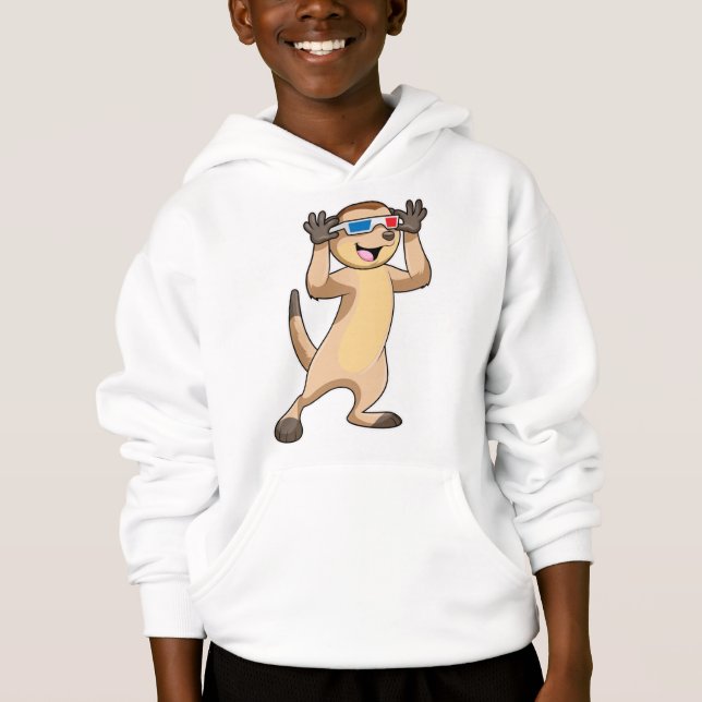 Meerkat mit Brille Hoodie (Vorderseite)