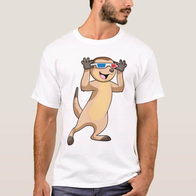 Meerkat mit Brille T-Shirt (Vorderseite)
