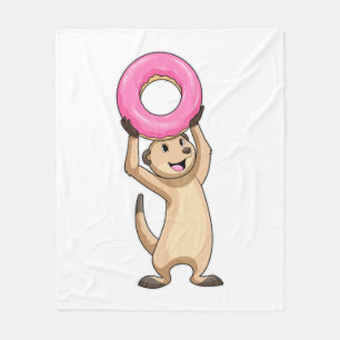 Meerkat mit Donut Fleecedecke