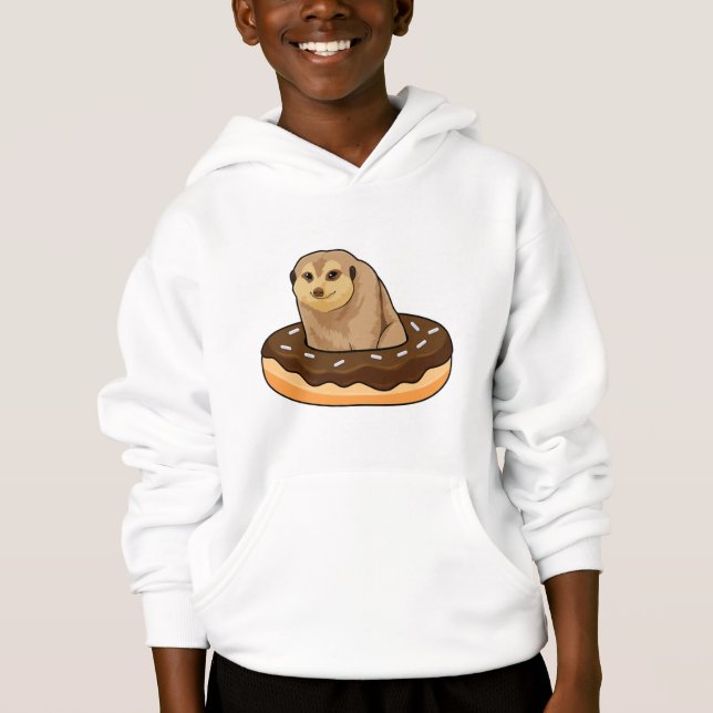 Meerkat mit Donut Hoodie (Vorderseite)