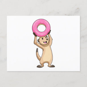 Meerkat mit Donut Postkarte