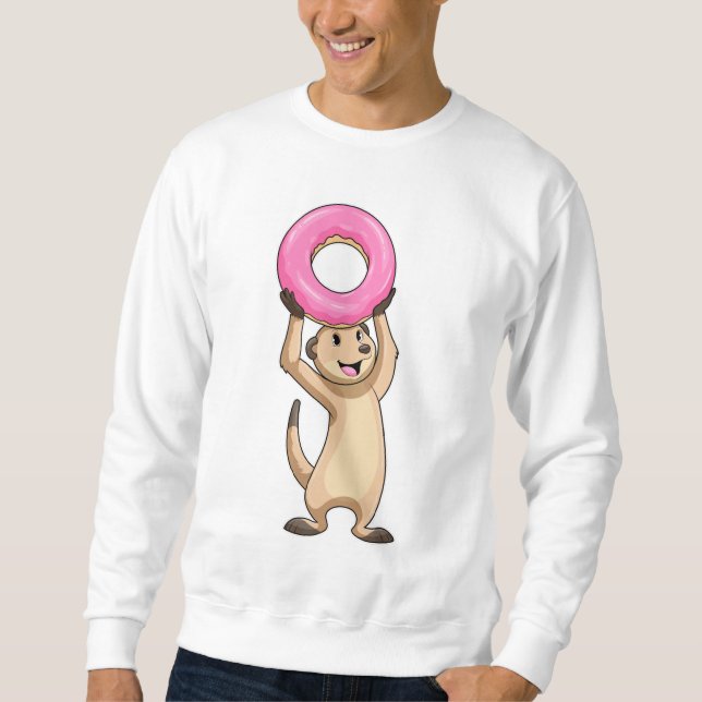 Meerkat mit Donut Sweatshirt (Vorderseite)