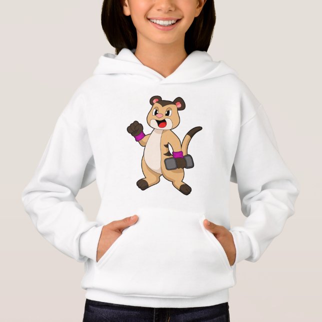 Meerkat mit Dumbell Hoodie (Vorderseite)