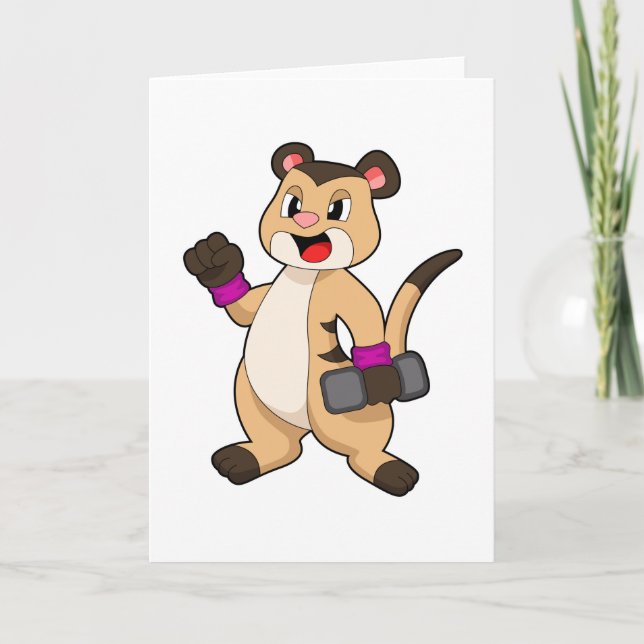 Meerkat mit Dumbell Karte (Vorderseite)