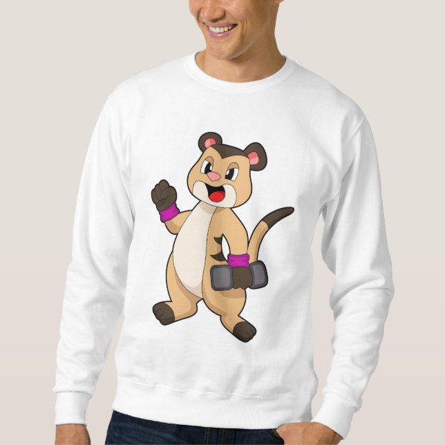Meerkat mit Dumbell Sweatshirt (Vorderseite)