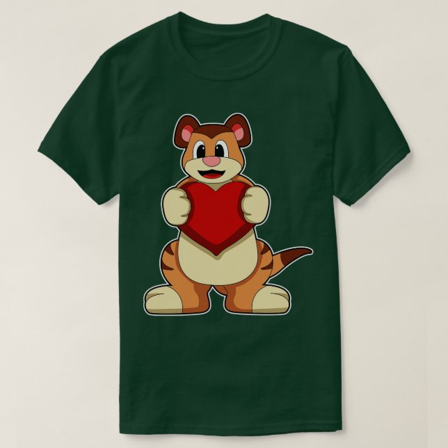 Meerkat mit Herz 1 T-Shirt (Design vorne)