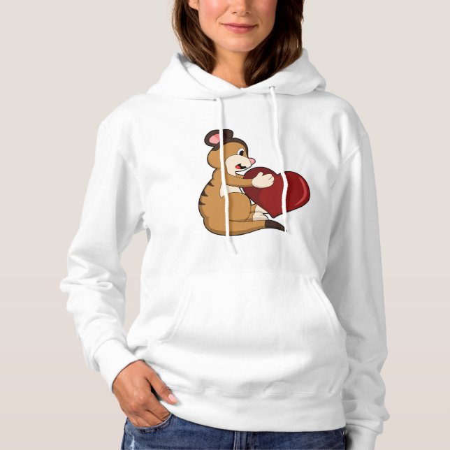 Meerkat mit Herz Hoodie (Vorderseite)