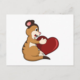Meerkat mit Herz Postkarte