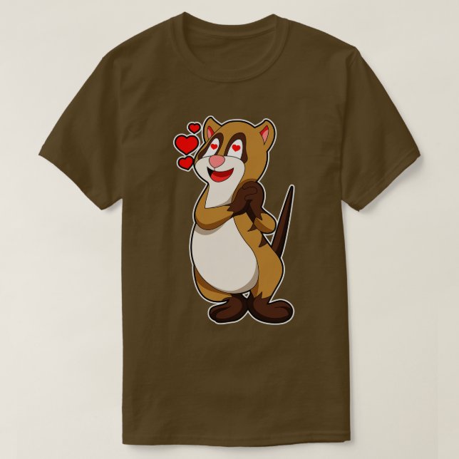 Meerkat mit Herz T-Shirt (Design vorne)