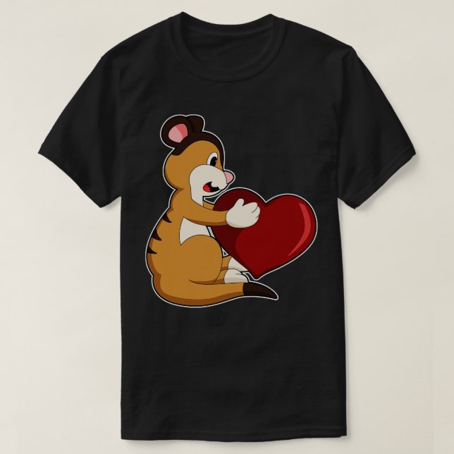Meerkat mit Herz T-Shirt (Design vorne)
