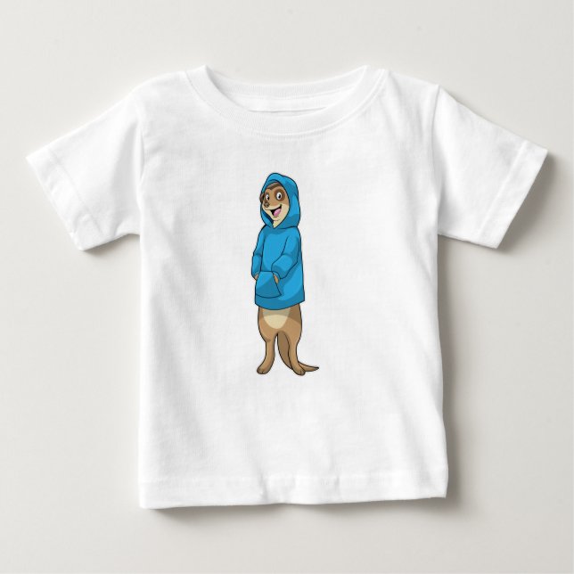 Meerkat mit Hoodie Baby T-shirt (Vorderseite)