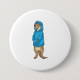 Meerkat mit Hoodie Button