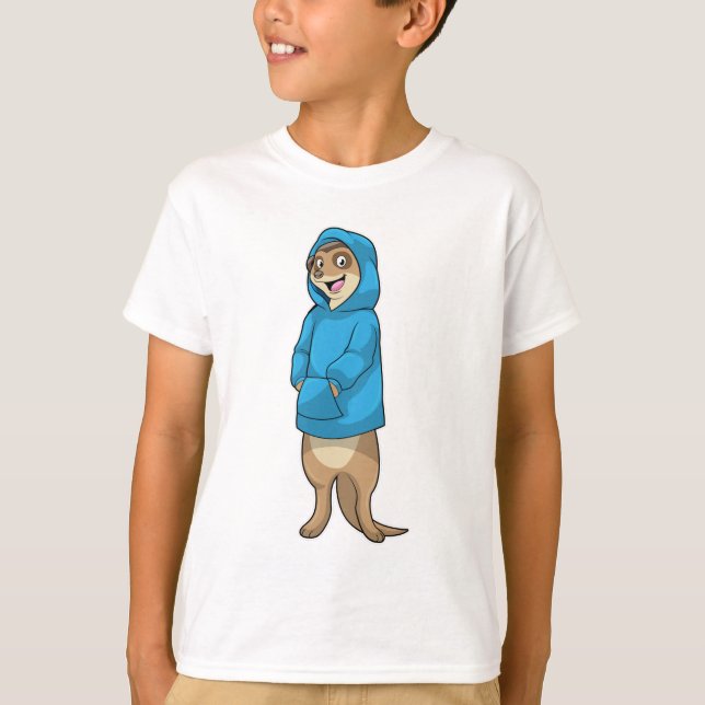 Meerkat mit Hoodie T-Shirt (Vorderseite)