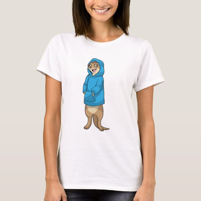 Meerkat mit Hoodie T-Shirt (Vorderseite)