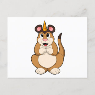 Meerkat mit Horn Postkarte