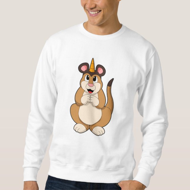 Meerkat mit Horn Sweatshirt (Vorderseite)